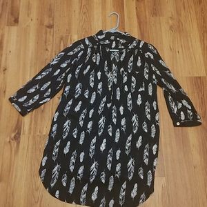 Feather print tunic/dress
